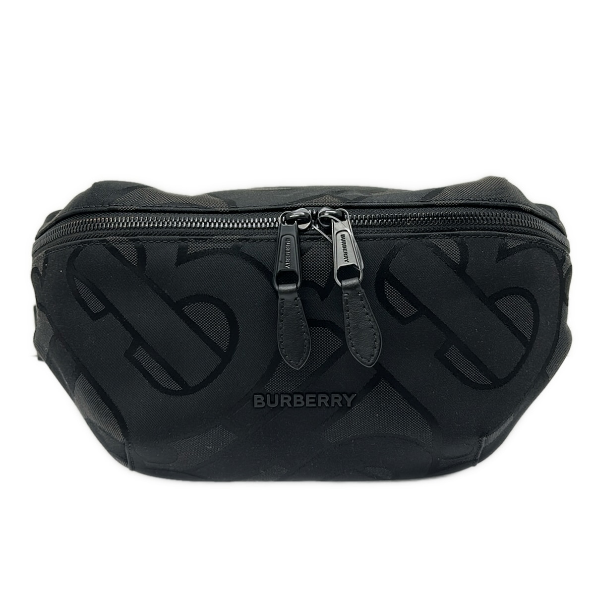 Burberry Tb Monogram Jacquard Belt Bag Backpack 8043707 Black Dark Gray